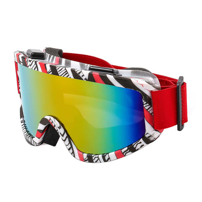 Large Frame Ski Goggles with Colorful Lens Anti-Collision Anti-Glare Lens Outdoor Sport Snow Snowboard for Snowboarding Skiing
