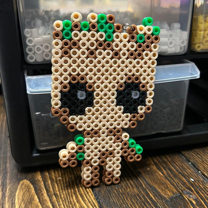 Baby Groot Keychain Made from Perler Beads