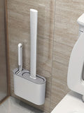 Random Delivery Silicone Toilet Brush Set & Wall Mounted Toilet Brush Holder