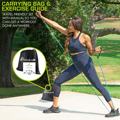 Prosource Xtreme Stackable Heavy Duty Premium Latex Resistance Exercise Bands Tubes Cords W/Door Anchor and Exercise Manual