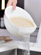 1/3Pcs- Colander Rice Bowl Drain Basket Fruit Bowl Washing Drain Basket with Handle Washing Basket Home Kitchen Organizer
