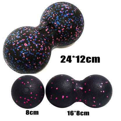 Peanut Fitness Massage Ball Set Yoga Roller Double Lacrosse Mobility Ball for Myofascial Physical Therapy Deep Tissue Massage