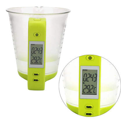 Digital Beaker Electronic Tool with LCD Display Temperature Measurement Cups Hostweigh Measuring Cup Kitchen Scales