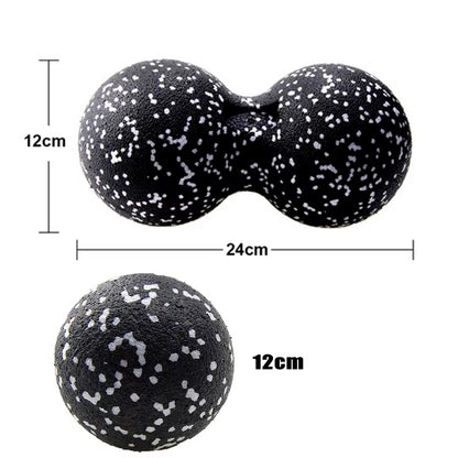 Peanut Fitness Massage Ball Set Yoga Roller Double Lacrosse Mobility Ball for Myofascial Physical Therapy Deep Tissue Massage