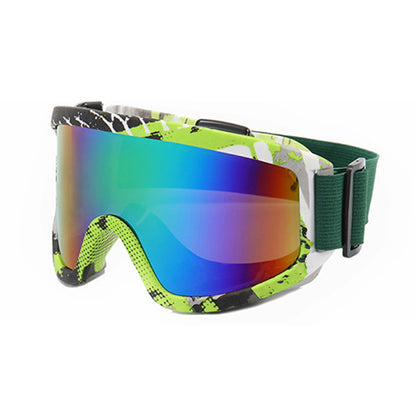 Large Frame Ski Goggles with Colorful Lens Anti-Collision Anti-Glare Lens Outdoor Sport Snow Snowboard for Snowboarding Skiing