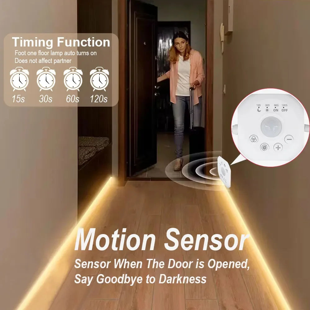 Flowing Light Strip LED Motion Sensor Light Indoor under Bed Lights under Cabinet Lights for Warm White LED Closet Lighting