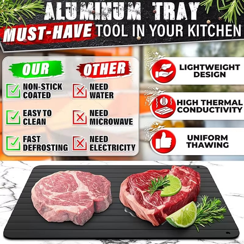 Quick Defrosting Tray for Frozen Meat Rapid Thaw Defrosting Tray Kitchen Gadgets for Home Thawing Plate Thawing Tray for Meat