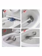 Random Delivery Silicone Toilet Brush Set & Wall Mounted Toilet Brush Holder