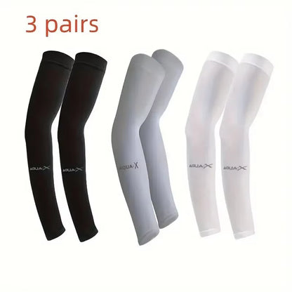 3 Pairs Breathable Sun Protection Sleeves UV Protective Arm Covers Uses for Sports Driving Outdoor Adventures Shield