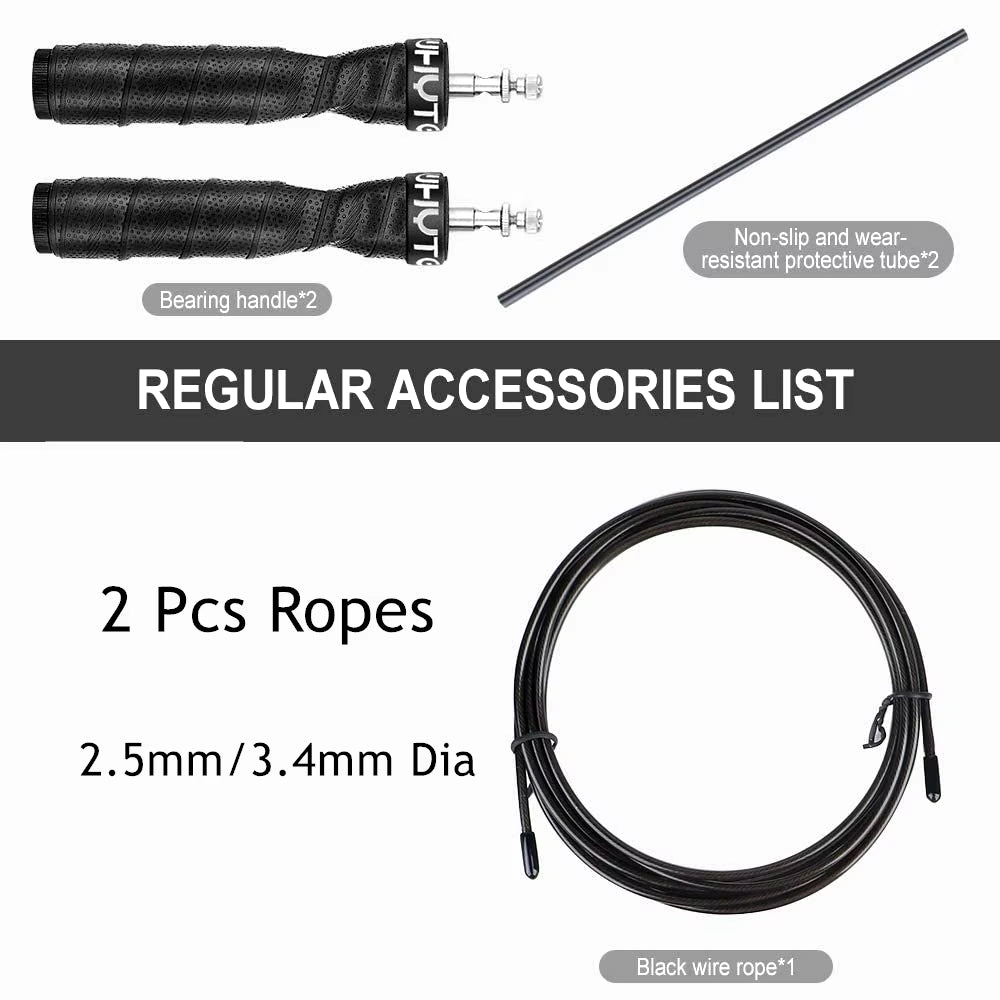 Weighted Jump Rope Skipping Rope Tangle-Free Speed Rope with Ball Bearings for Exercise Fitness Adjustable Rapid Speed Jump Rope