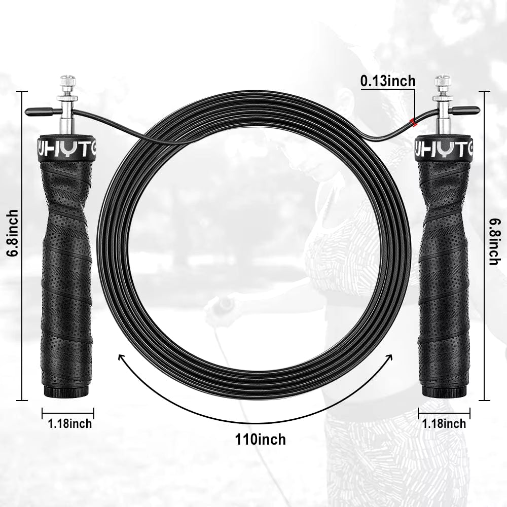 Weighted Jump Rope Skipping Rope Tangle-Free Speed Rope with Ball Bearings for Exercise Fitness Adjustable Rapid Speed Jump Rope